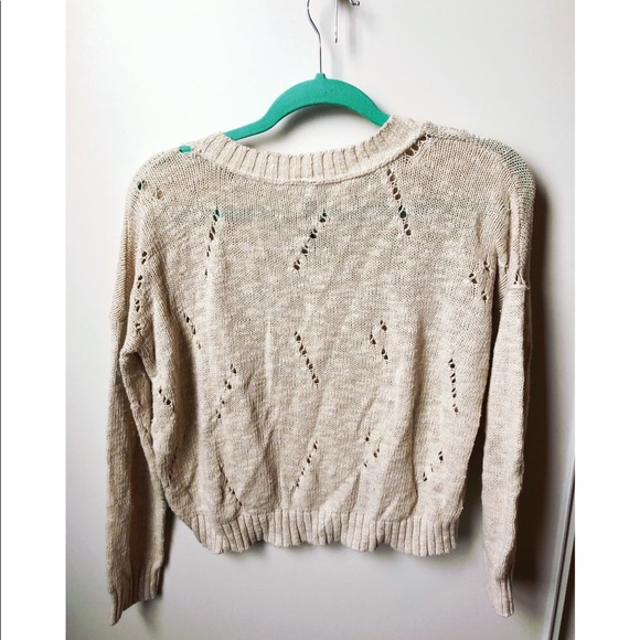 Distressed Crop Sweater - Picture 2 of 3